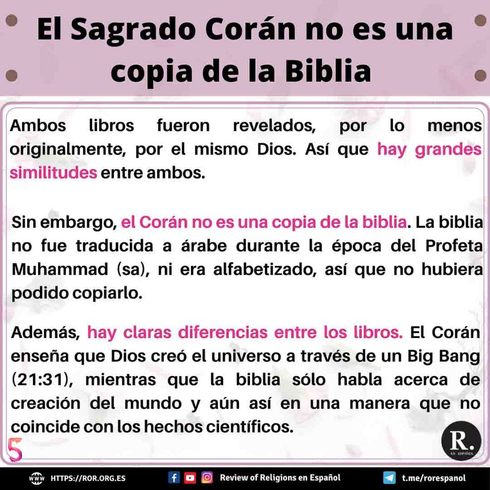 La Biblia y el Corán Similitudes
